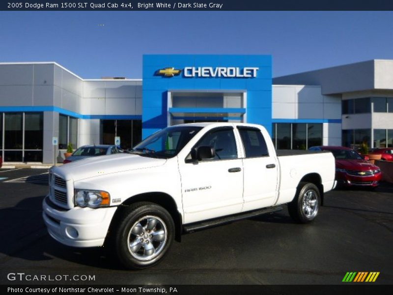 Bright White / Dark Slate Gray 2005 Dodge Ram 1500 SLT Quad Cab 4x4