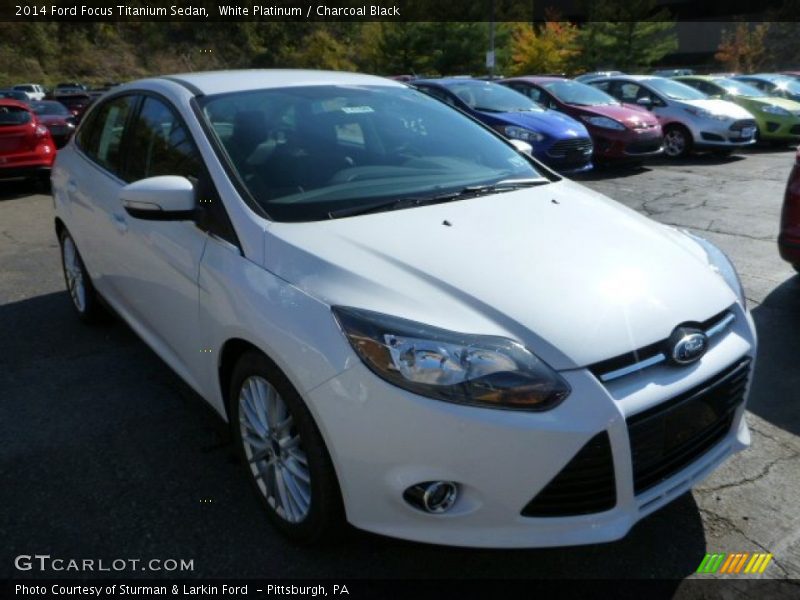 White Platinum / Charcoal Black 2014 Ford Focus Titanium Sedan
