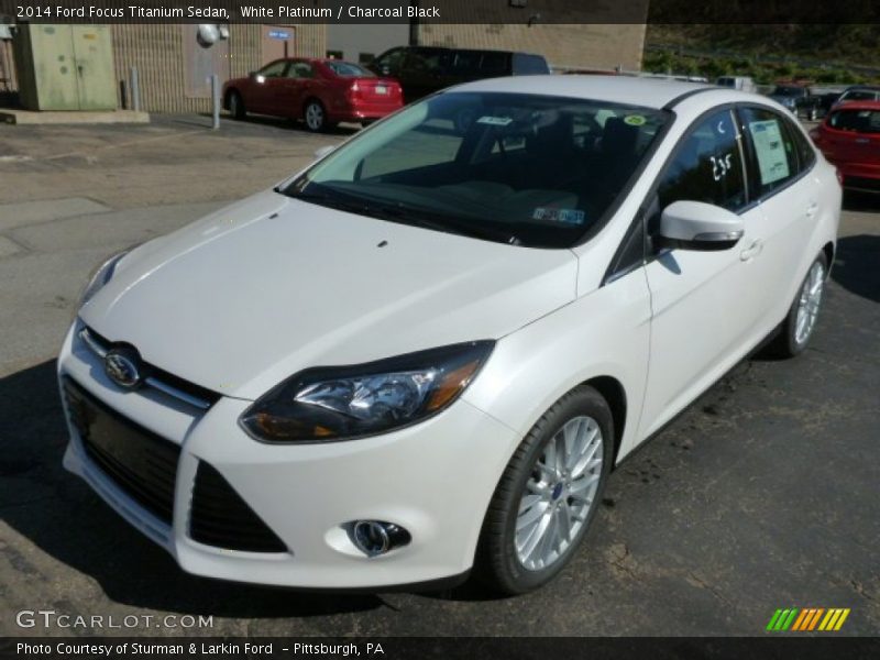 White Platinum / Charcoal Black 2014 Ford Focus Titanium Sedan