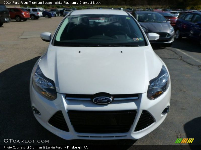 White Platinum / Charcoal Black 2014 Ford Focus Titanium Sedan