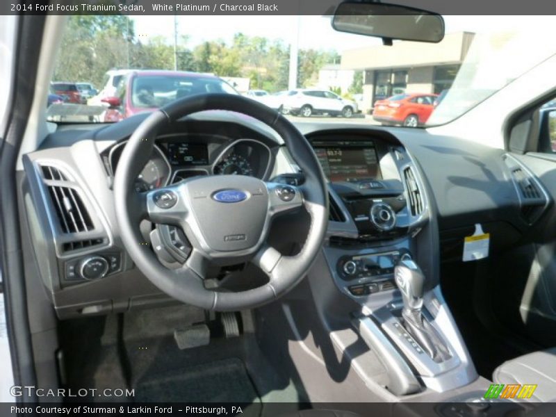 White Platinum / Charcoal Black 2014 Ford Focus Titanium Sedan