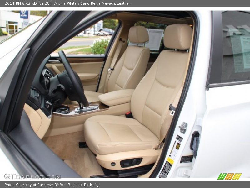 Alpine White / Sand Beige Nevada Leather 2011 BMW X3 xDrive 28i