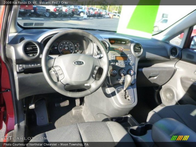 Volcanic Red / Gray 2008 Kia Rondo EX V6