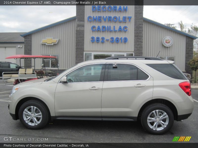 Champagne Silver Metallic / Jet Black 2014 Chevrolet Equinox LT AWD
