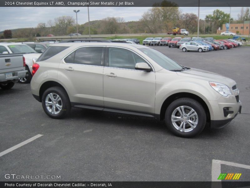 Champagne Silver Metallic / Jet Black 2014 Chevrolet Equinox LT AWD