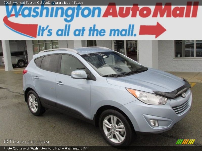 Aurora Blue / Taupe 2013 Hyundai Tucson GLS AWD