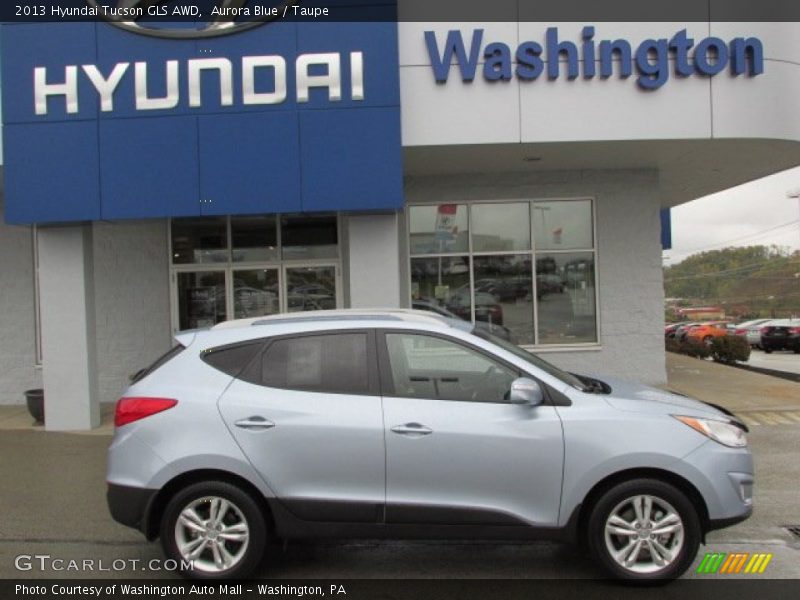 Aurora Blue / Taupe 2013 Hyundai Tucson GLS AWD