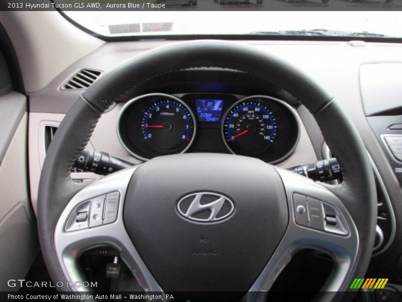 Aurora Blue / Taupe 2013 Hyundai Tucson GLS AWD
