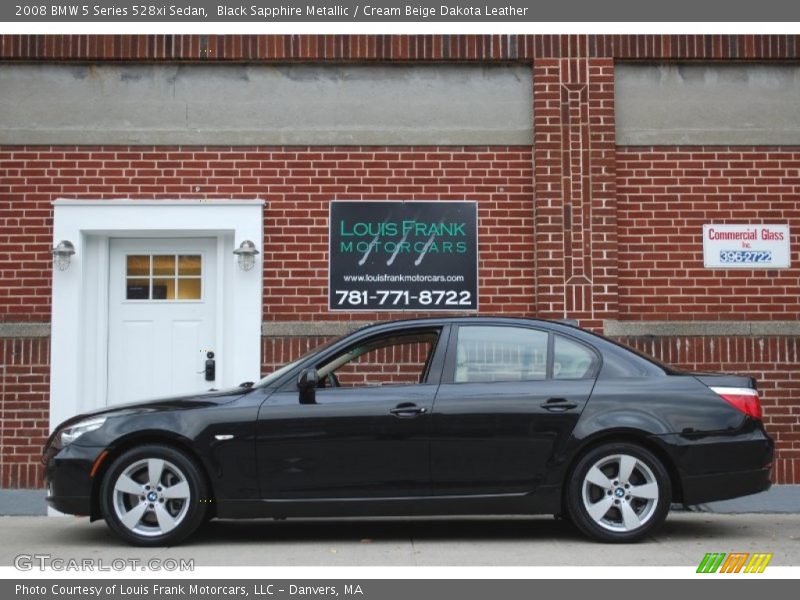 Black Sapphire Metallic / Cream Beige Dakota Leather 2008 BMW 5 Series 528xi Sedan