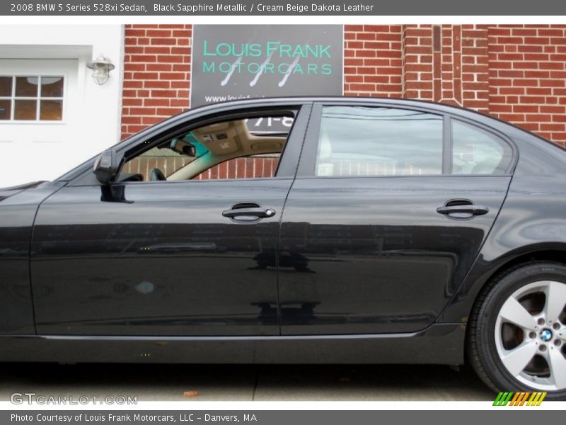 Black Sapphire Metallic / Cream Beige Dakota Leather 2008 BMW 5 Series 528xi Sedan