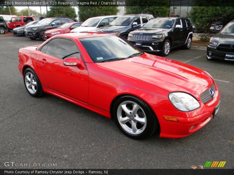 Magma Red / Charcoal Black 2001 Mercedes-Benz SLK 320 Roadster