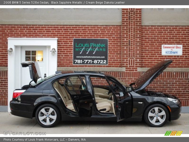 Black Sapphire Metallic / Cream Beige Dakota Leather 2008 BMW 5 Series 528xi Sedan