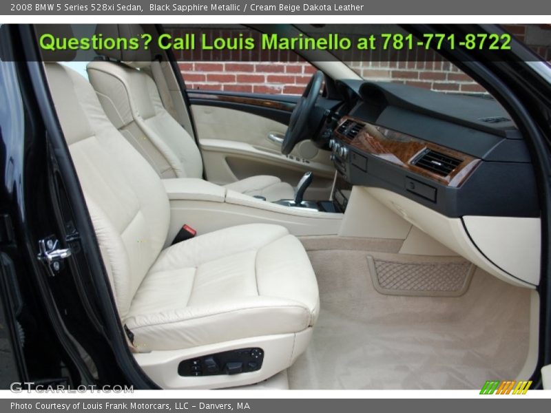 Black Sapphire Metallic / Cream Beige Dakota Leather 2008 BMW 5 Series 528xi Sedan
