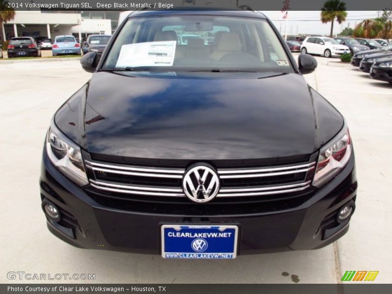 Deep Black Metallic / Beige 2014 Volkswagen Tiguan SEL