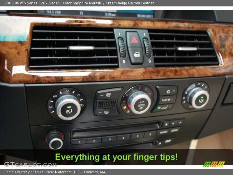 Black Sapphire Metallic / Cream Beige Dakota Leather 2008 BMW 5 Series 528xi Sedan