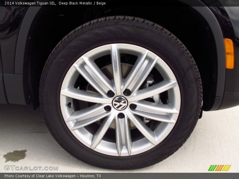 Deep Black Metallic / Beige 2014 Volkswagen Tiguan SEL