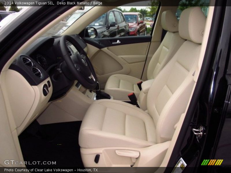 Deep Black Metallic / Beige 2014 Volkswagen Tiguan SEL
