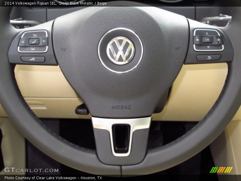 Deep Black Metallic / Beige 2014 Volkswagen Tiguan SEL