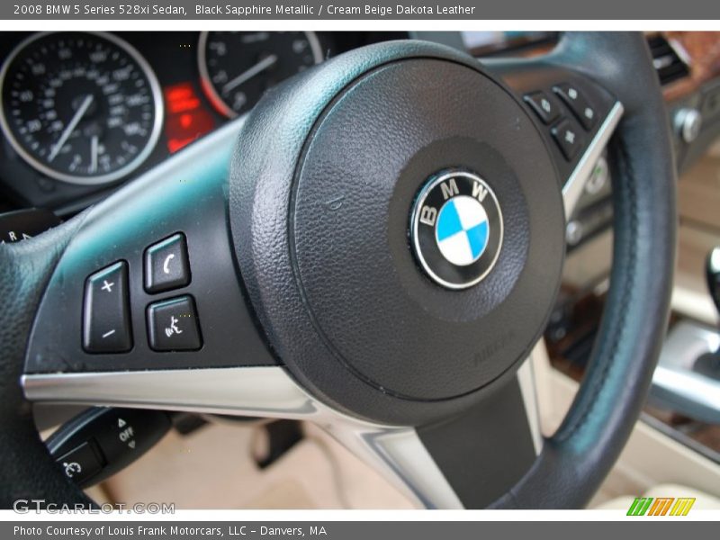 Black Sapphire Metallic / Cream Beige Dakota Leather 2008 BMW 5 Series 528xi Sedan