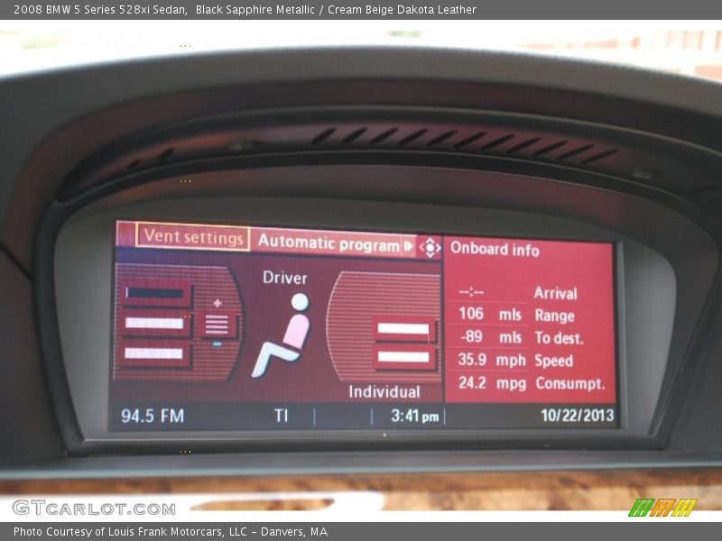 Black Sapphire Metallic / Cream Beige Dakota Leather 2008 BMW 5 Series 528xi Sedan