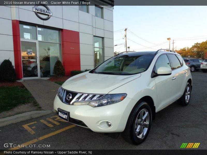 Glacier White Pearl / Beige 2010 Nissan Murano LE AWD