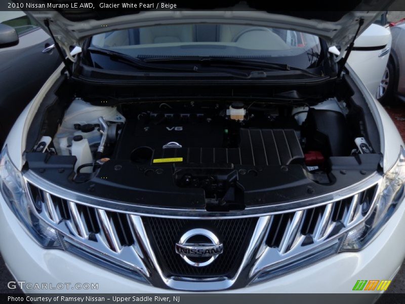 Glacier White Pearl / Beige 2010 Nissan Murano LE AWD
