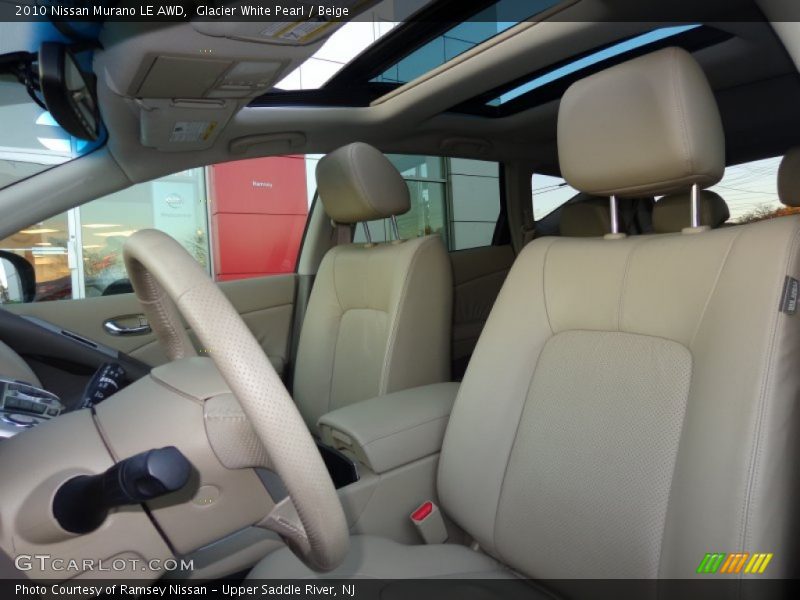 Glacier White Pearl / Beige 2010 Nissan Murano LE AWD
