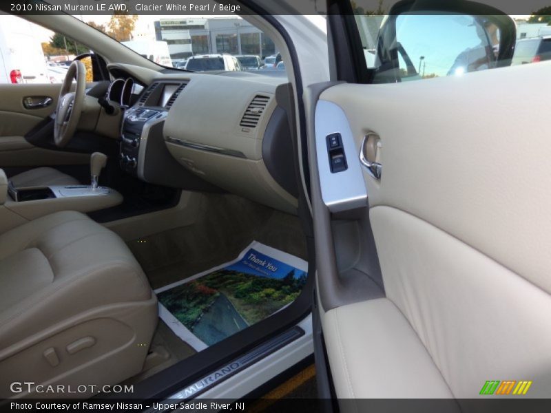 Glacier White Pearl / Beige 2010 Nissan Murano LE AWD