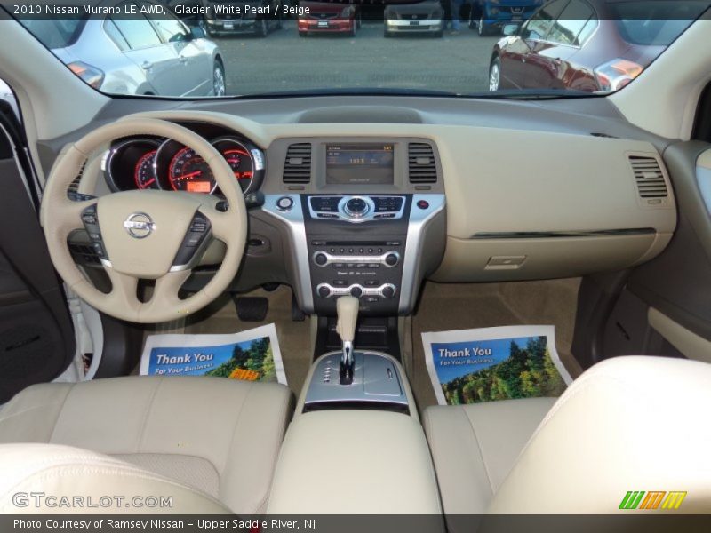 Glacier White Pearl / Beige 2010 Nissan Murano LE AWD