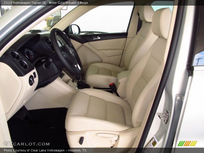 White Gold Metallic / Beige 2014 Volkswagen Tiguan SE