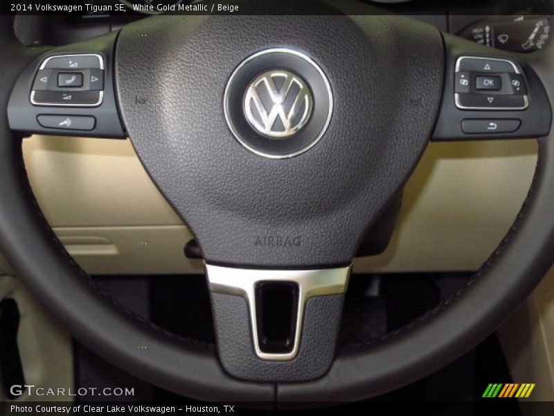 White Gold Metallic / Beige 2014 Volkswagen Tiguan SE