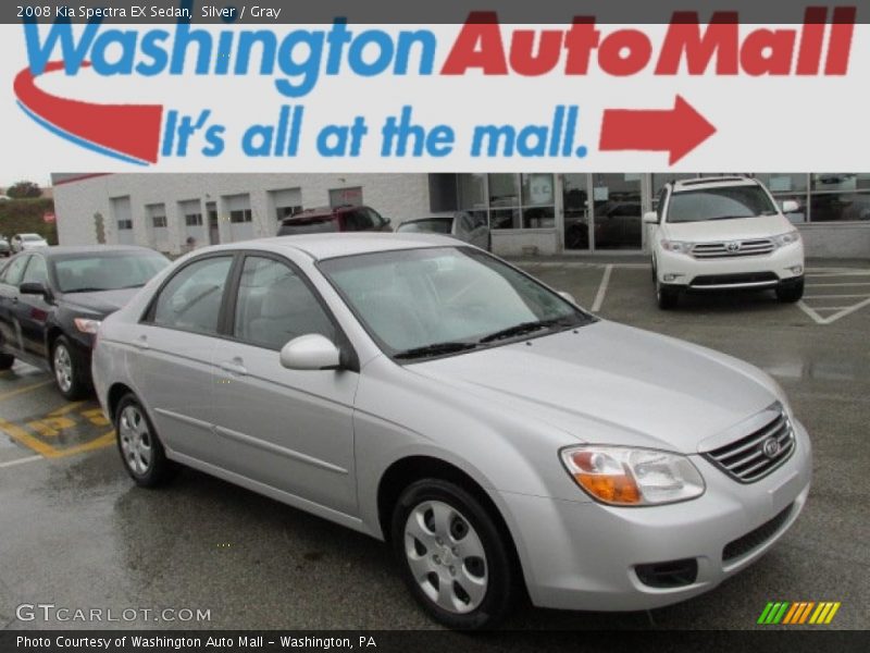 Silver / Gray 2008 Kia Spectra EX Sedan