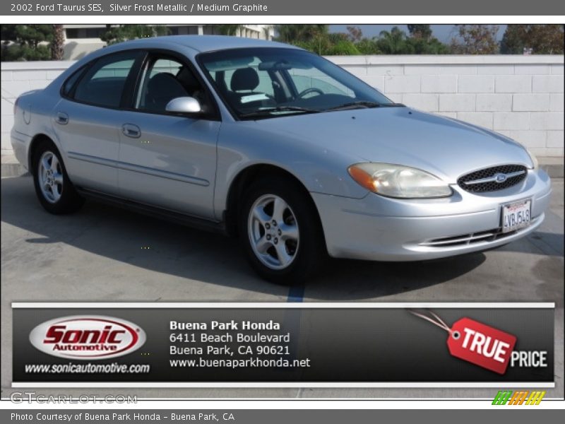 Silver Frost Metallic / Medium Graphite 2002 Ford Taurus SES