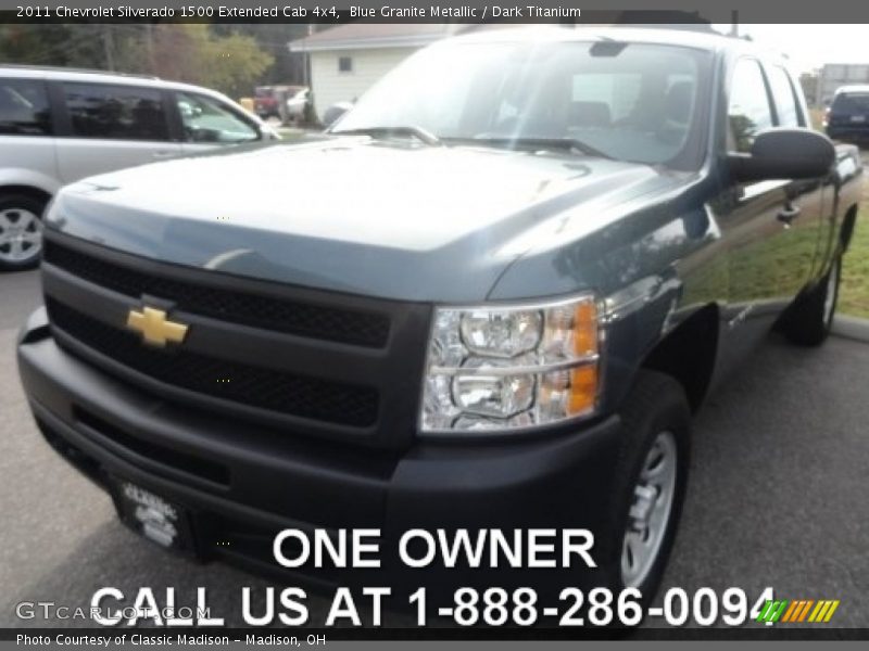 Blue Granite Metallic / Dark Titanium 2011 Chevrolet Silverado 1500 Extended Cab 4x4