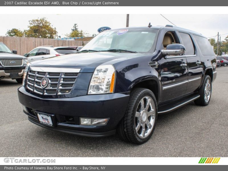 Blue Chip / Cocoa/Light Cashmere 2007 Cadillac Escalade ESV AWD