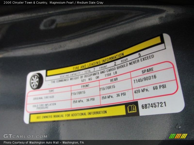 Magnesium Pearl / Medium Slate Gray 2006 Chrysler Town & Country