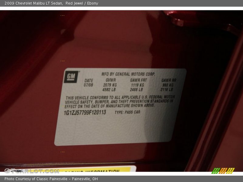 Red Jewel / Ebony 2009 Chevrolet Malibu LT Sedan