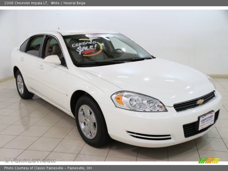 White / Neutral Beige 2008 Chevrolet Impala LT