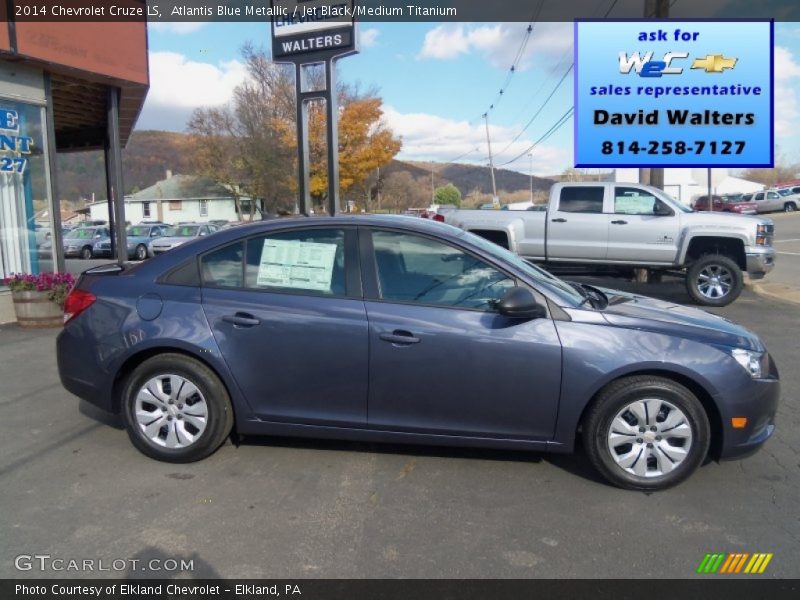 Atlantis Blue Metallic / Jet Black/Medium Titanium 2014 Chevrolet Cruze LS