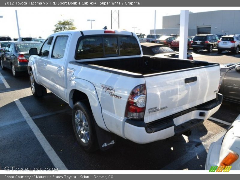 Super White / Graphite 2012 Toyota Tacoma V6 TRD Sport Double Cab 4x4