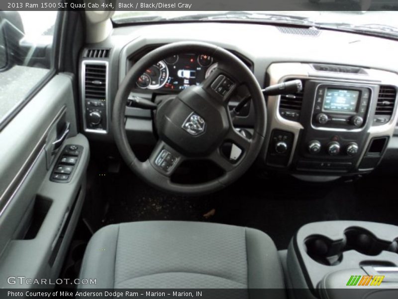 Black / Black/Diesel Gray 2013 Ram 1500 SLT Quad Cab 4x4