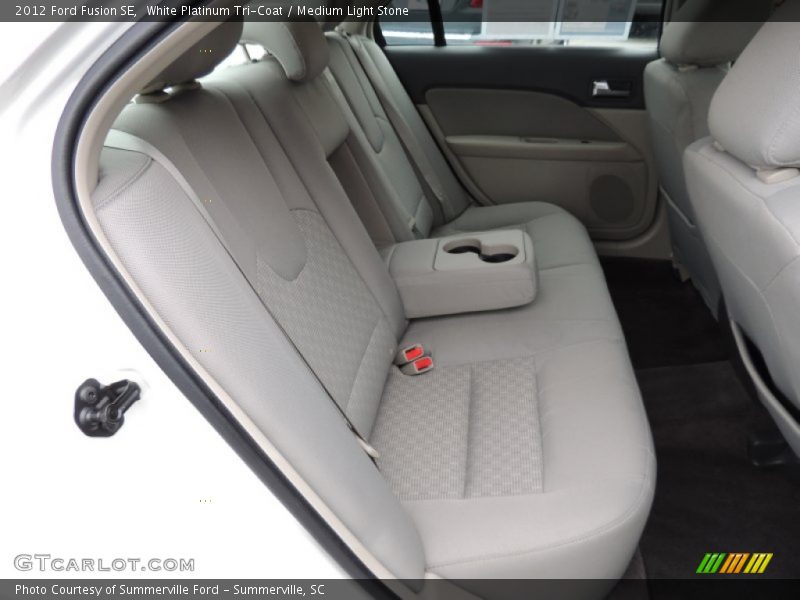 White Platinum Tri-Coat / Medium Light Stone 2012 Ford Fusion SE