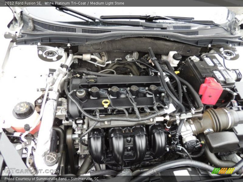 White Platinum Tri-Coat / Medium Light Stone 2012 Ford Fusion SE