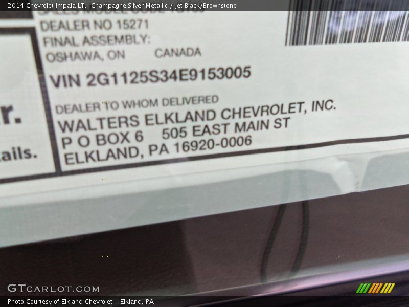 Champagne Silver Metallic / Jet Black/Brownstone 2014 Chevrolet Impala LT