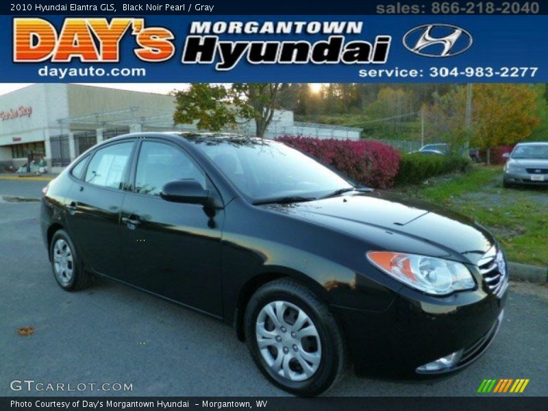 Black Noir Pearl / Gray 2010 Hyundai Elantra GLS