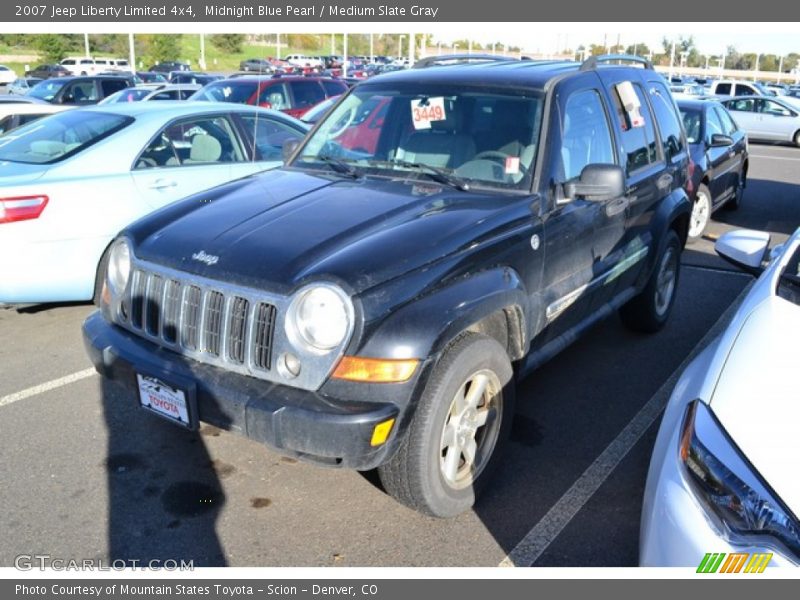 Midnight Blue Pearl / Medium Slate Gray 2007 Jeep Liberty Limited 4x4