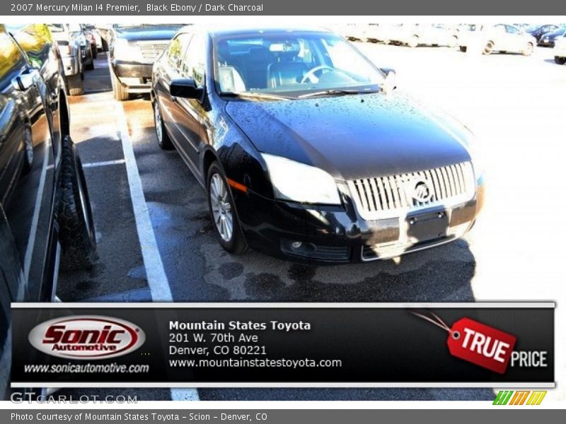 Black Ebony / Dark Charcoal 2007 Mercury Milan I4 Premier