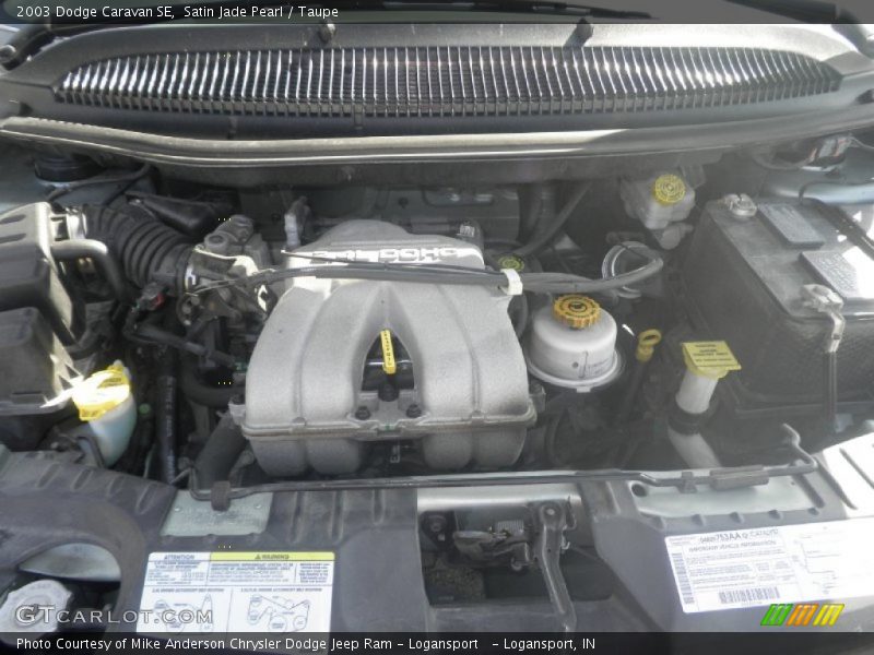 Satin Jade Pearl / Taupe 2003 Dodge Caravan SE