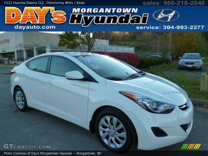 Shimmering White / Beige 2013 Hyundai Elantra GLS