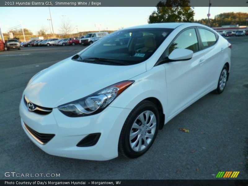 Shimmering White / Beige 2013 Hyundai Elantra GLS